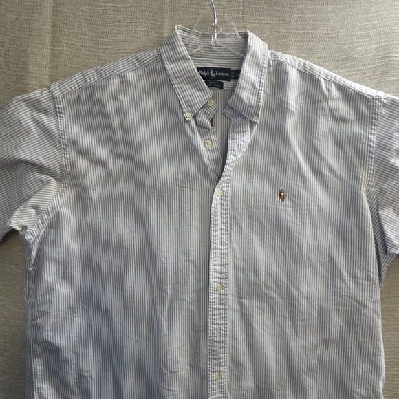 Ralph Lauren Blake Blue and White Striped Cotton button Shirt XXL - Picture 5 of 8